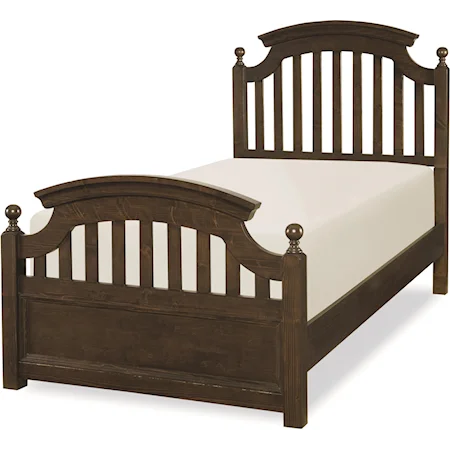 Twin Panel Bed with Slat Detail